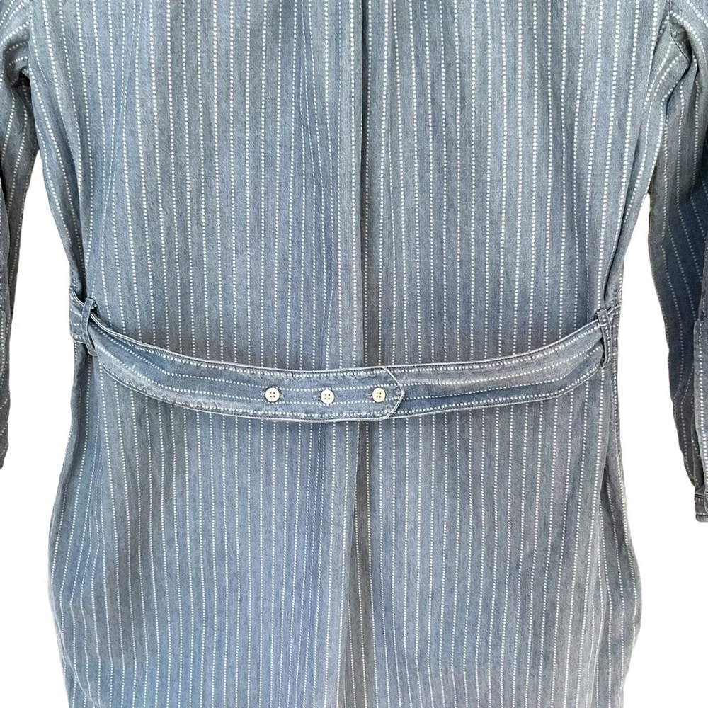 Levi’s Made & Crafted Light Blue Dotted Denim Shirt Dress With Pockets - Picture 8 of 16